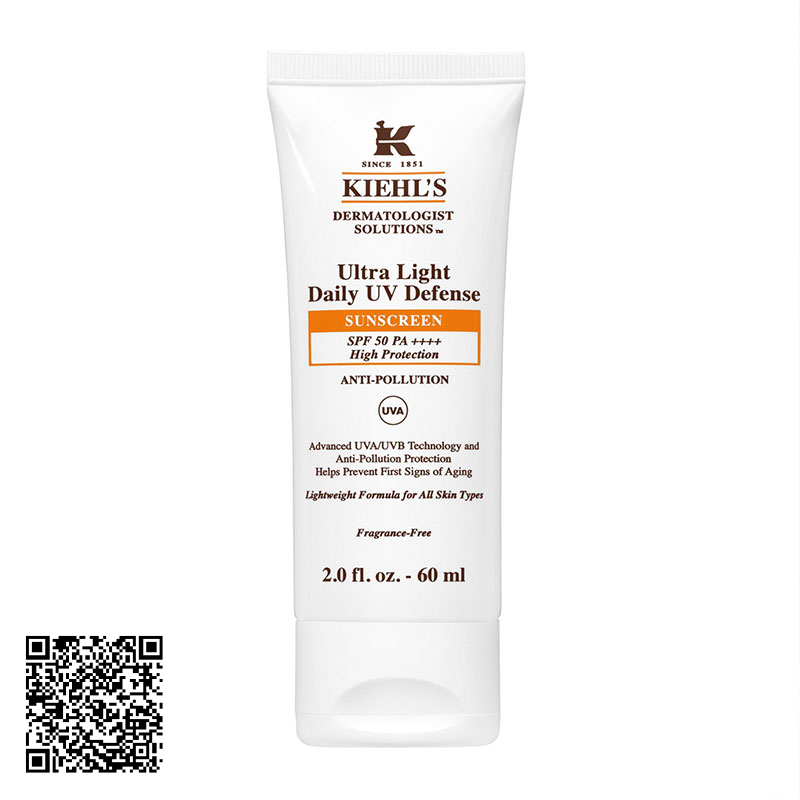 Kem Chống Nắng Kiehl’s Ultra Light Daily UV Defense Sunscreen SPF 50 PA+++ High Protection Mỹ 60ml