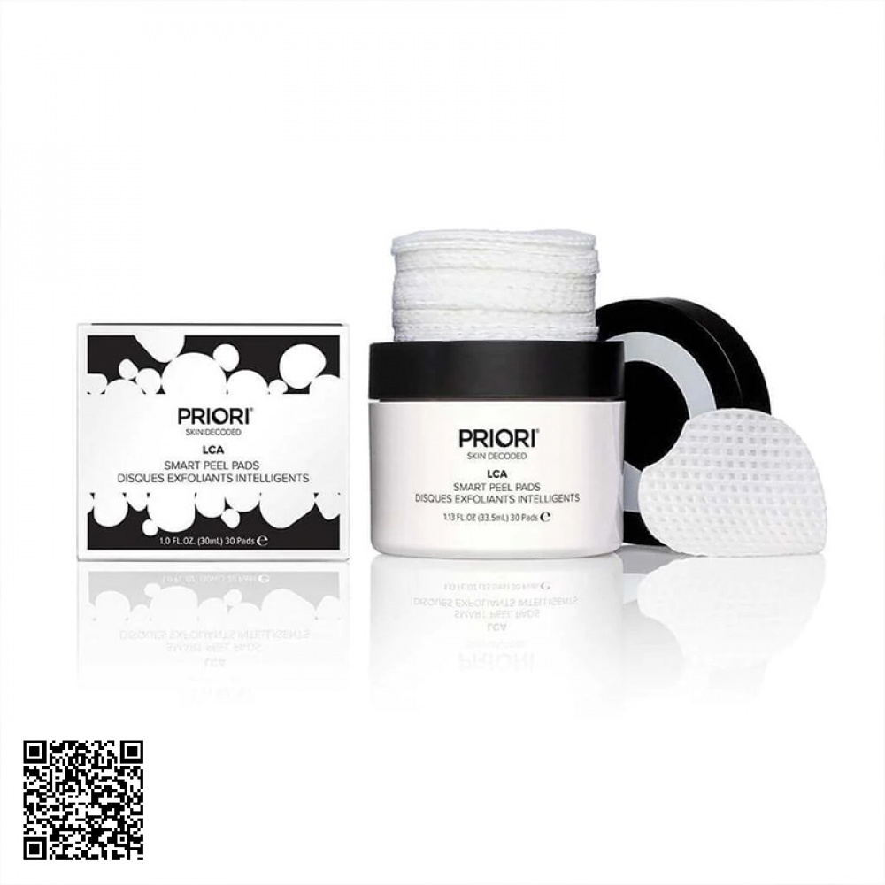 Miếng Bông Tẩy Tế Bào Chết Priori LCA SMART PEEL PADS Của Mỹ 30 Miếng