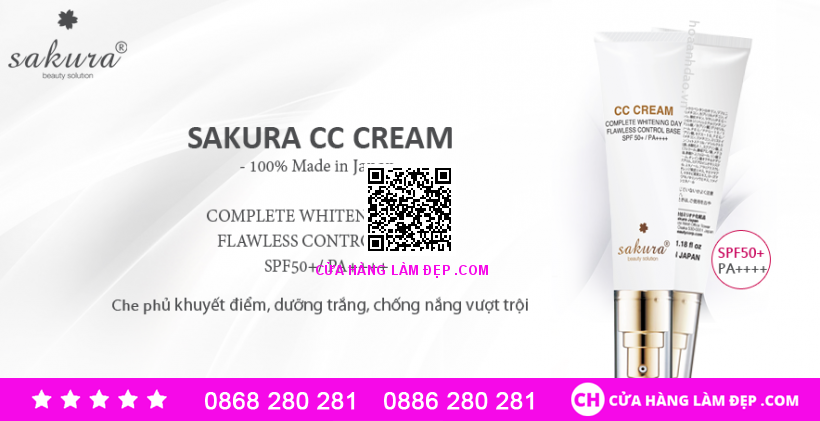 Kem Trang Điểm Sakura CC Cream Flawless Control Base SPF50+ PA++++