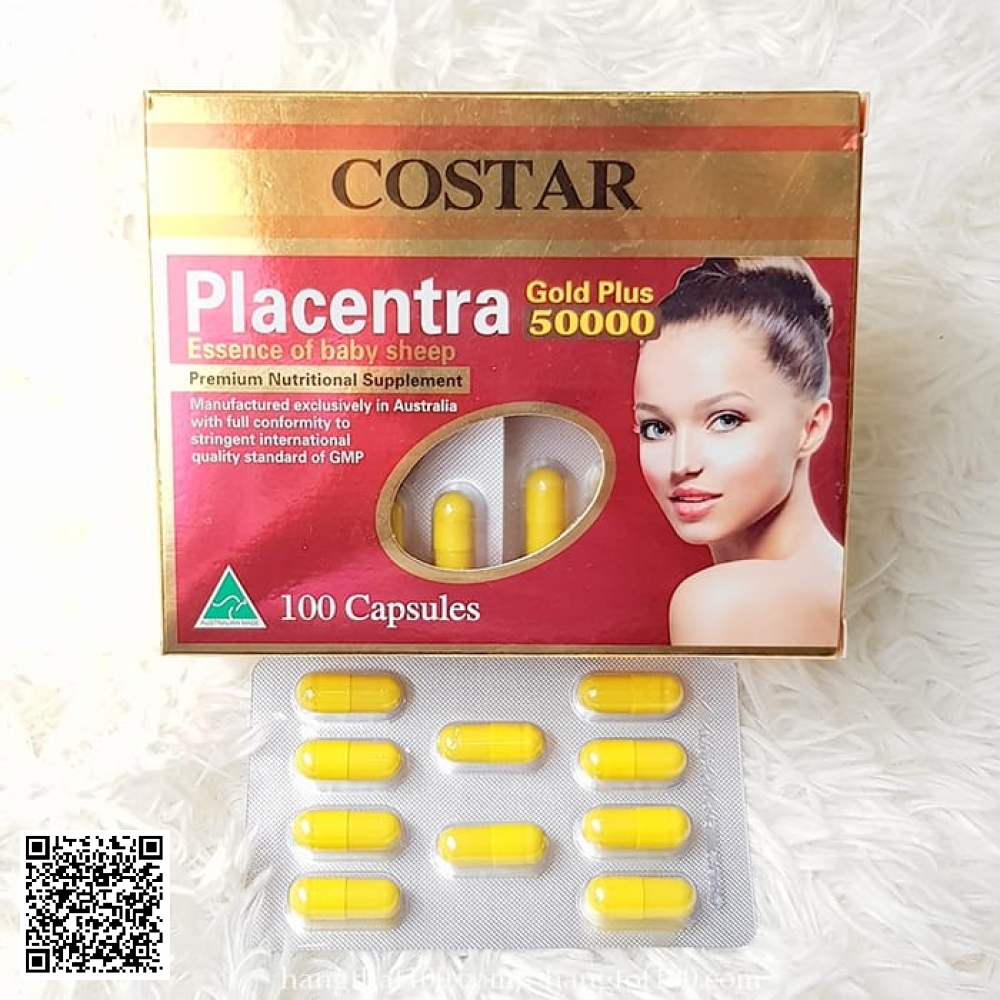 Nhau Thai Cừu Costar Placenta Essence Of Baby Sheep Gold Plus (50000mg X 100 Viên)