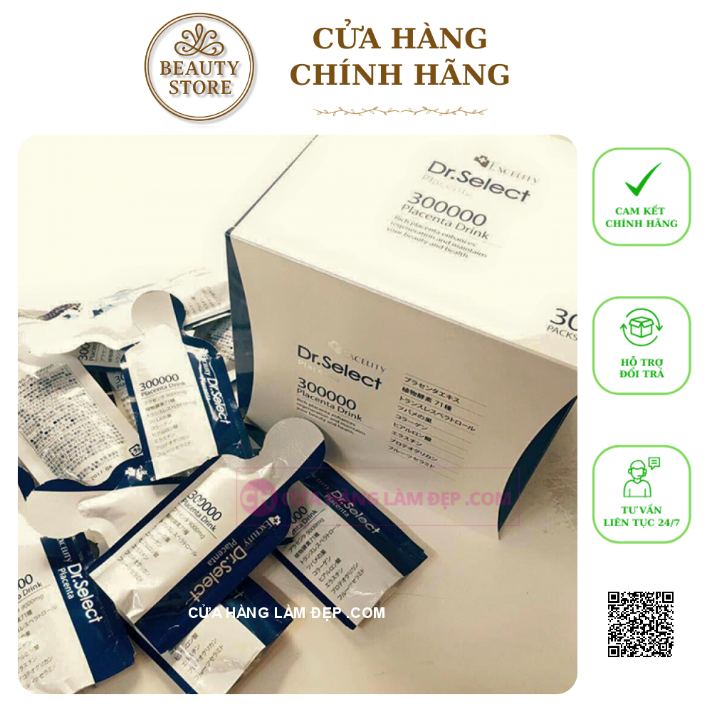 Tinh Chất Nhau Thai Heo Cao Cấp Dr Select Placenta Drink 300000mg Dạng Túi Uống
