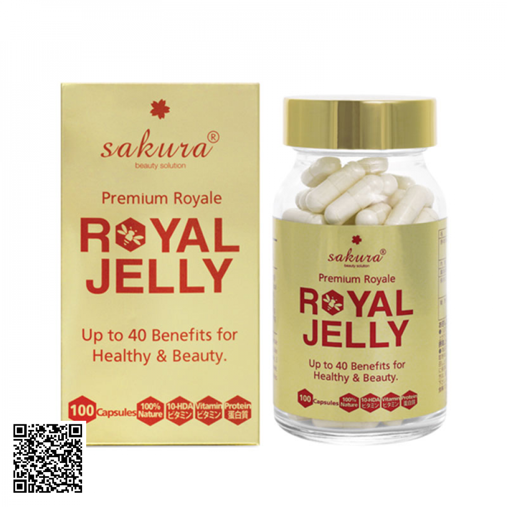 Sữa Ong Chúa Cao Cấp Sakura Royal Jelly Nhật Bản 100 Viên