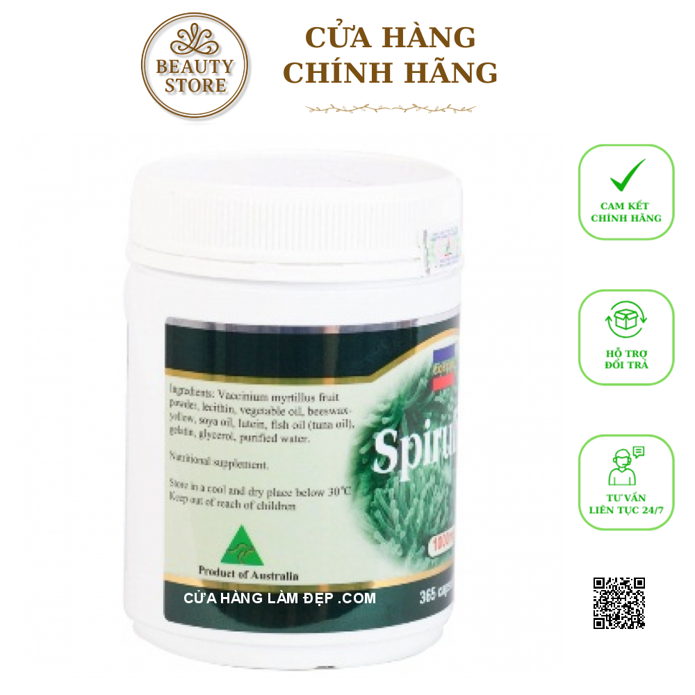 Tảo Biển Spirulina Costar Úc (1000mg X 365 Viên)