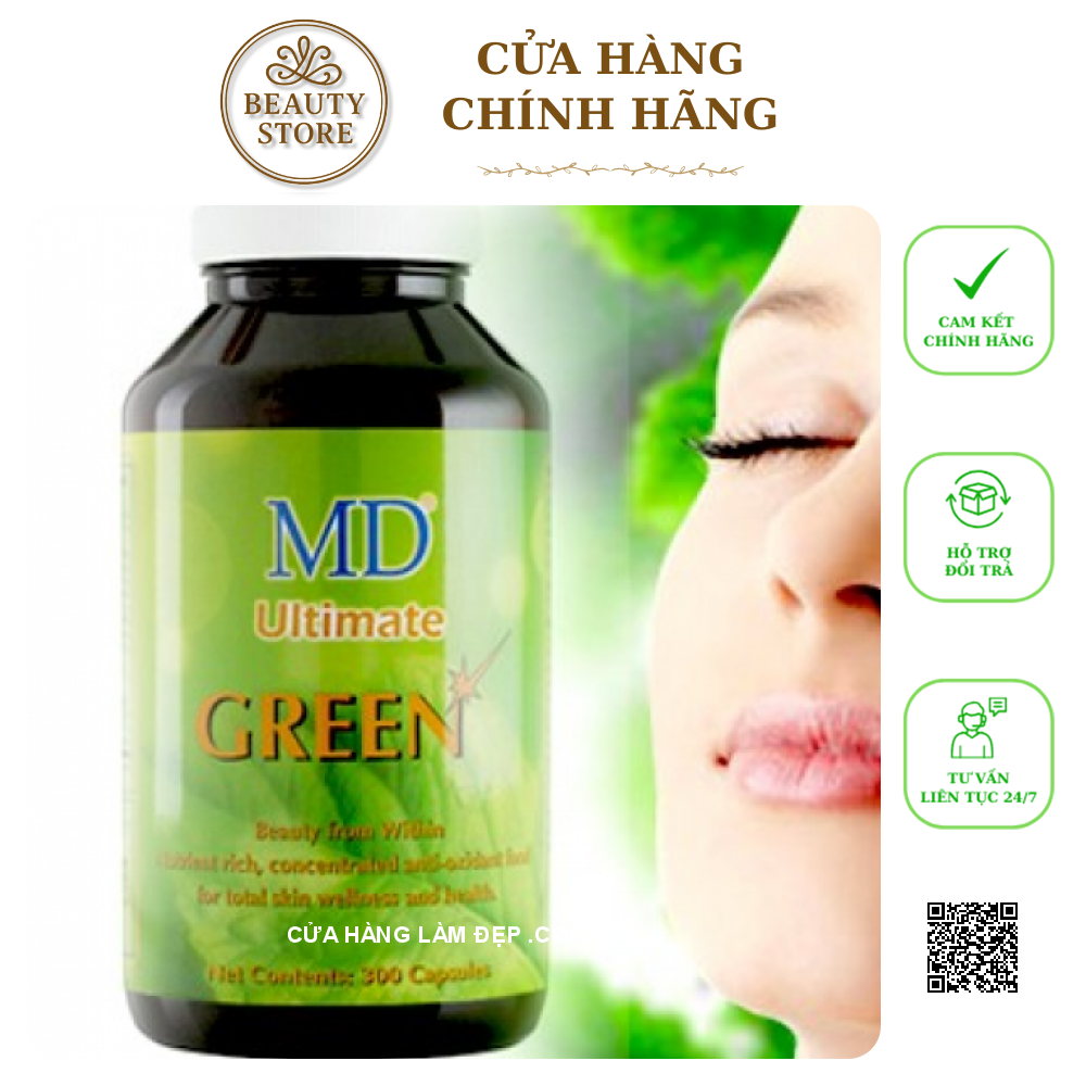 Viên Uống Giúp Giảm Mụn Làm Đẹp Da Giải Độc Tố MD Ultimate Green
