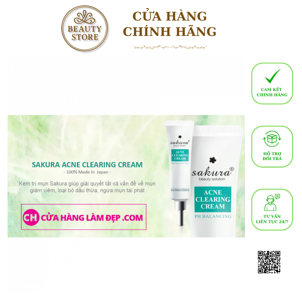 Kem Giảm Mụn Sakura Acne Clearing Cream