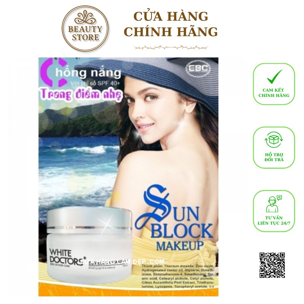 Kem Trang Điểm Trắng Da Mặt Siêu Chống Nắng White Doctors Sun Block Makeup