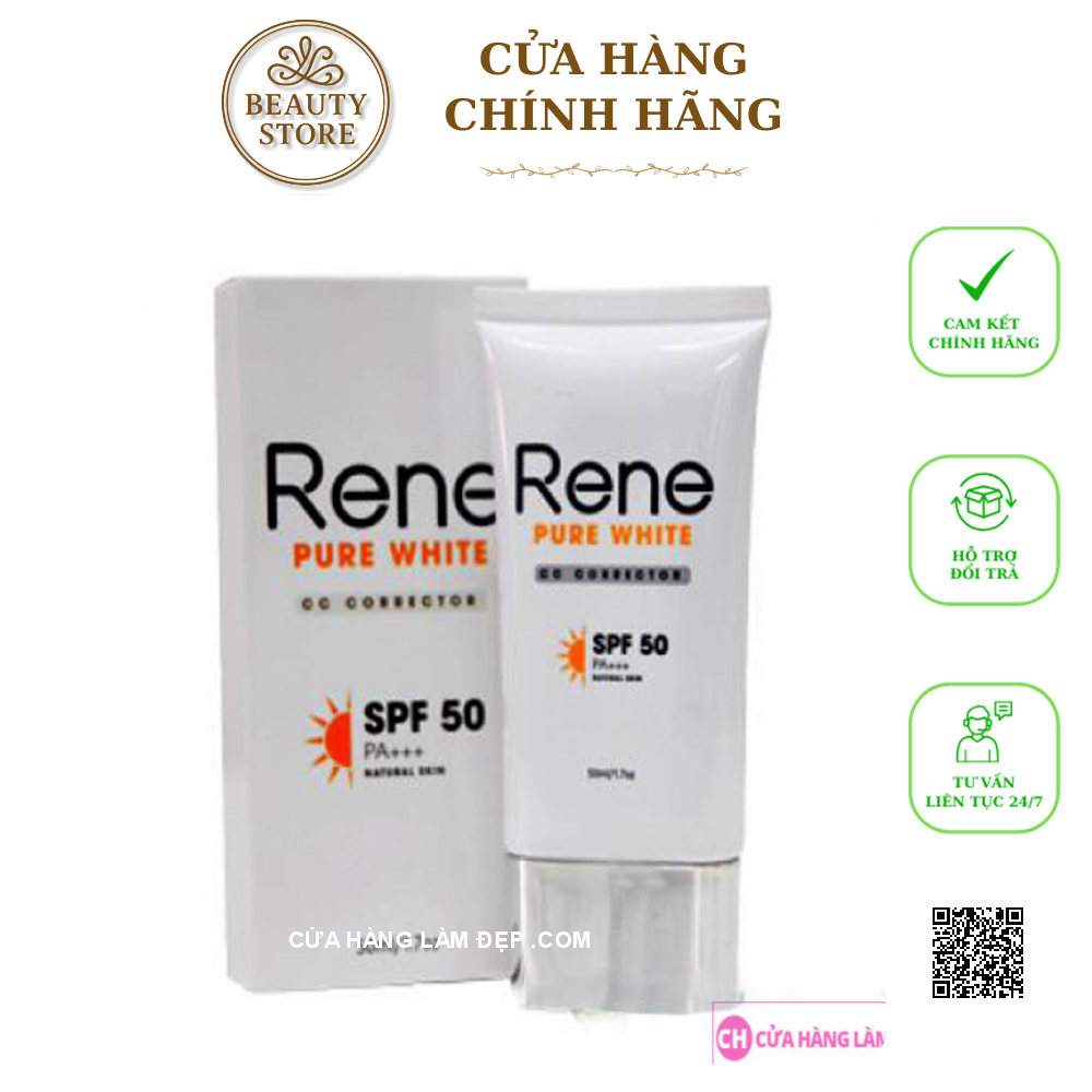 Kem trang điểm chống nắng Rene Pure White CC cream Corrector SPF50 PA+++