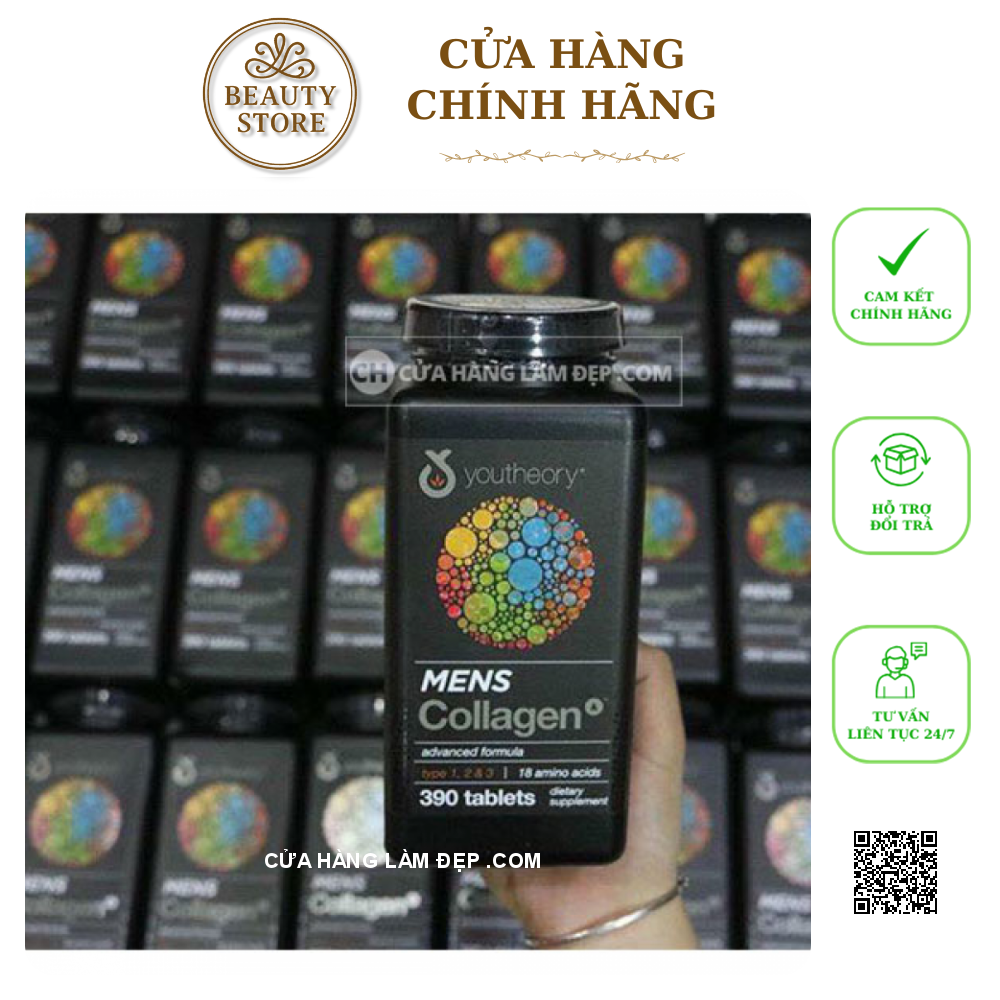 Viên uống Collagen Youtheory Mens Type 1, 2 & 3 Dành Cho Nam
