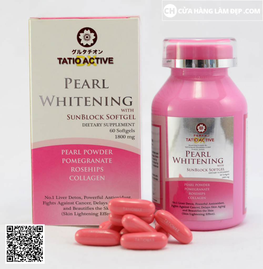 Viên uống làm trắng da Ngọc Trai Tatio Active Pearl Whitening 1800mg 60 viên