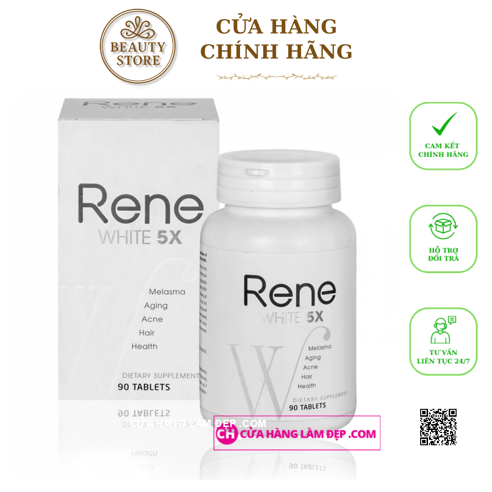Viên Uống Trắng Da Rene White 5x - 90 viên