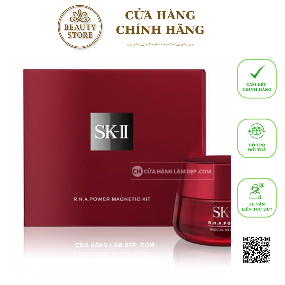 Set SK-II R.N.A Power Magnetic Booster Kit - Set Kem R.N.A 80g Và Gậy Từ Tính Siêu Thẩm Thấu