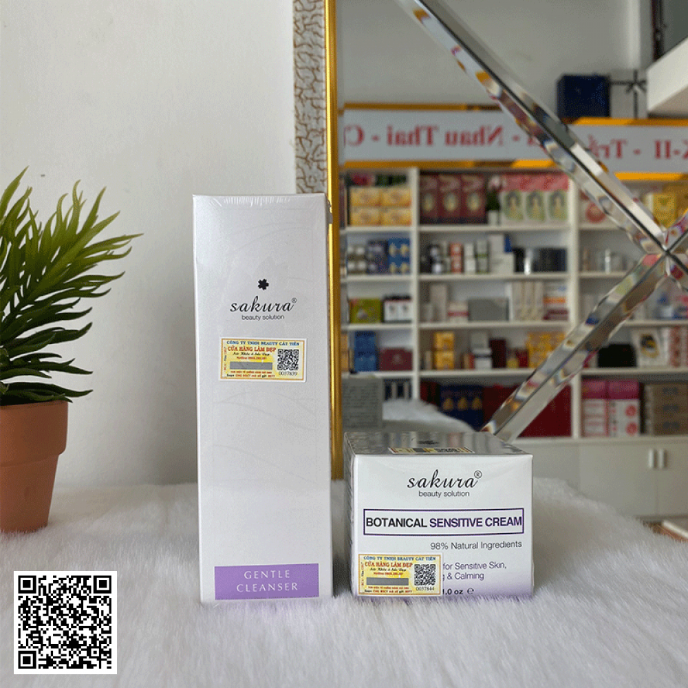 Bộ Kem Dưỡng Dành Cho Da Nhạy Cảm Dễ Kích Ứng Sakura