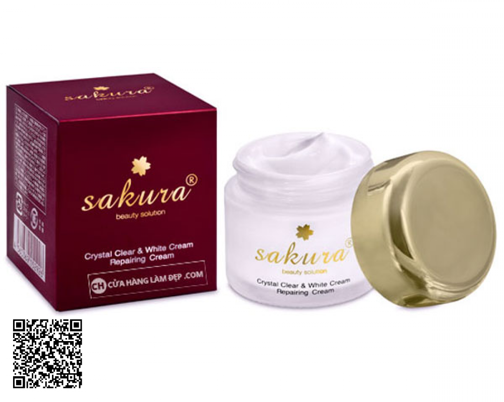 Kem Dưỡng Trắng Làm Chậm Lão Hóa, Phục Hồi Da Ban Đêm Sakura Crystal & White Repairing Cream