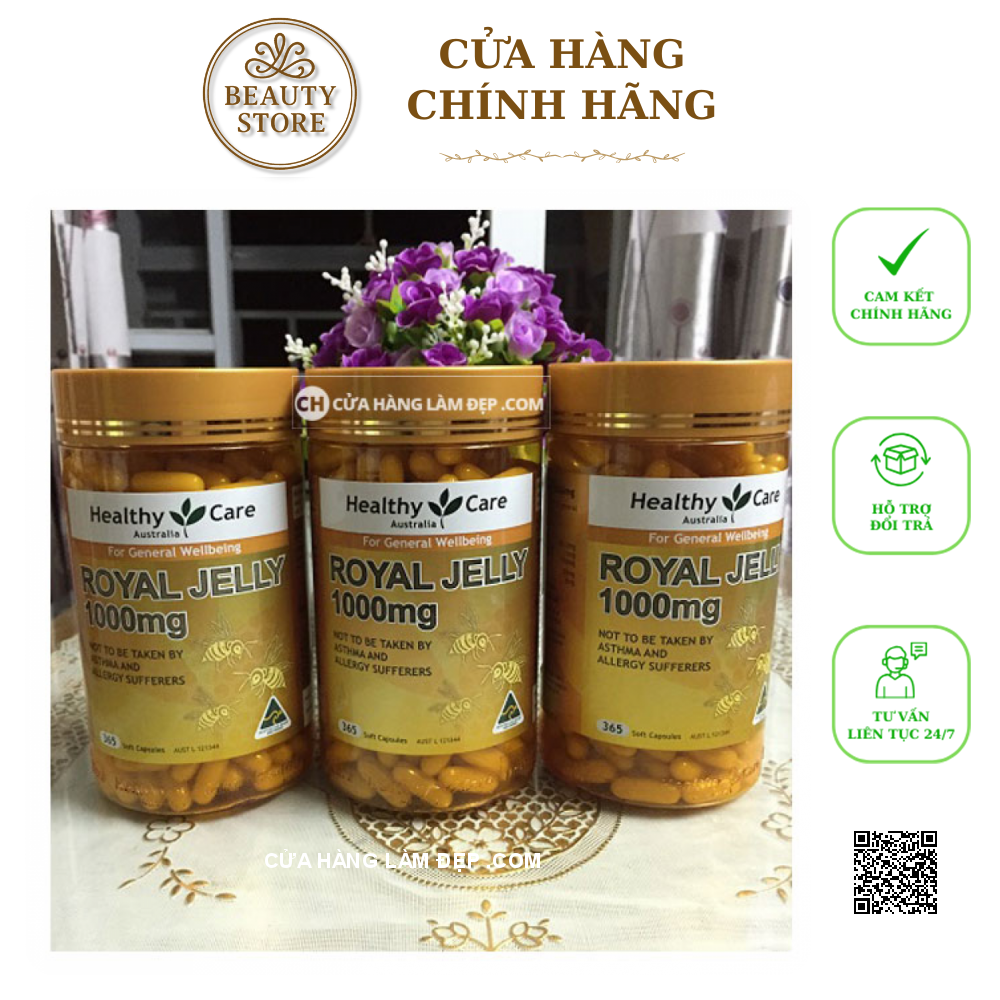 Sữa Ong Chúa Healthy Care Royal Jelly 1000mg (365 viên)