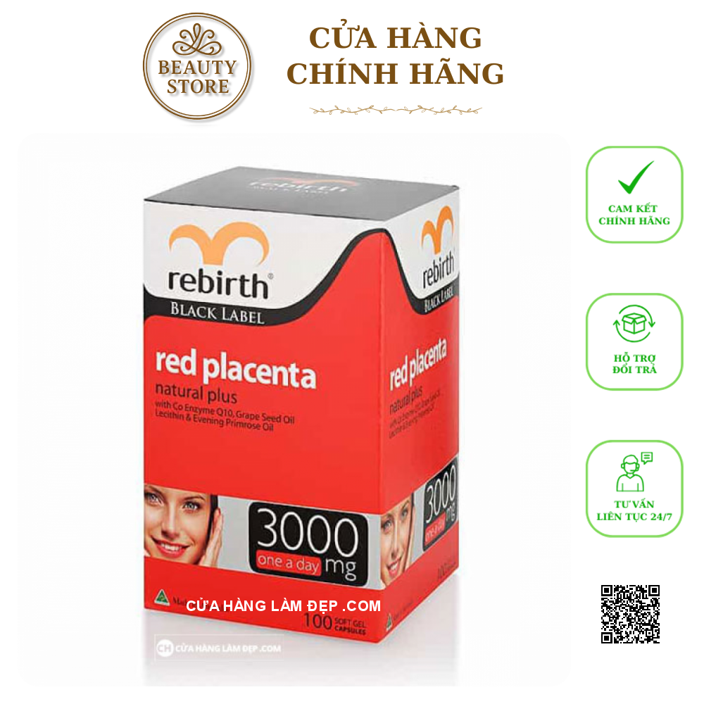 Viên Uống  Cừu Đỏ Rebirth Red Placenta 3000mg Của Úc