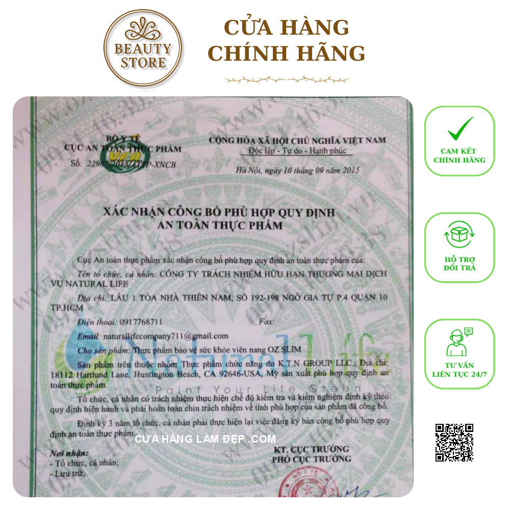 Viên uống giảm cân OZ SLIM (40 Viên)