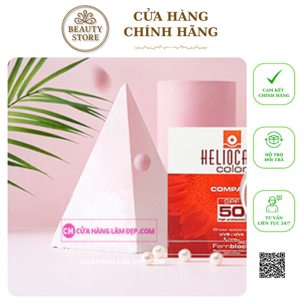 Phấn nền hỗ trợ Hỗ Trợ Chống nắng màu da Heliocare Oil-Free Compact SPF 50 Faire