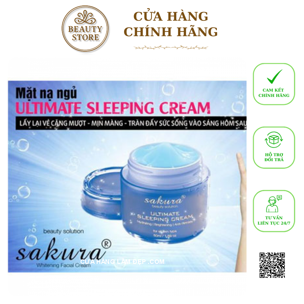 Mặt Nạ Ngủ Làm Dịu Và hỗ trợ trẻ hóa Làn Da Sakura Ultimate Sleeping Cream