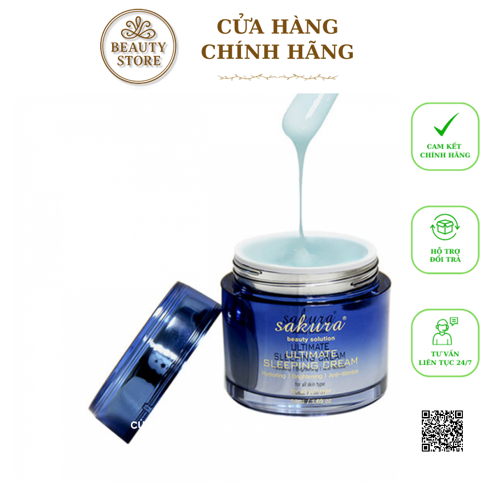 Mặt Nạ Ngủ Làm Dịu Và hỗ trợ trẻ hóa Làn Da Sakura Ultimate Sleeping Cream