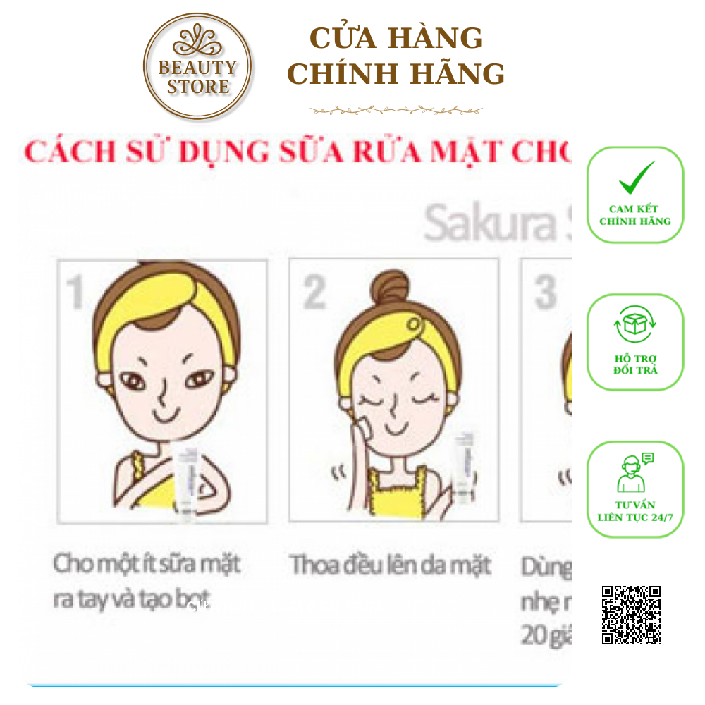 Sữa Rửa Mặt Dành Cho Da Nhạy Cảm Sakura Sensitive Gentel Cleasing Foam