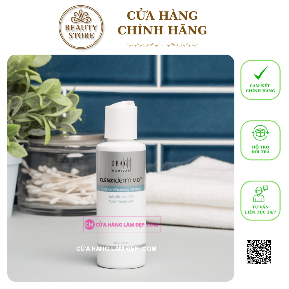 Sữa Rửa Mặt Cho Da Mụn Obagi Cleziderm MD Daily Care Foaming Cleanser