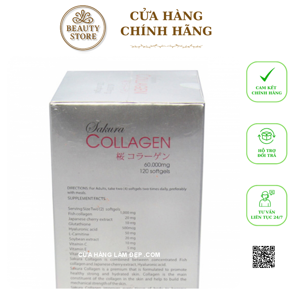 Viên Uống Collagen Sakura Nhật Bản 120 viên