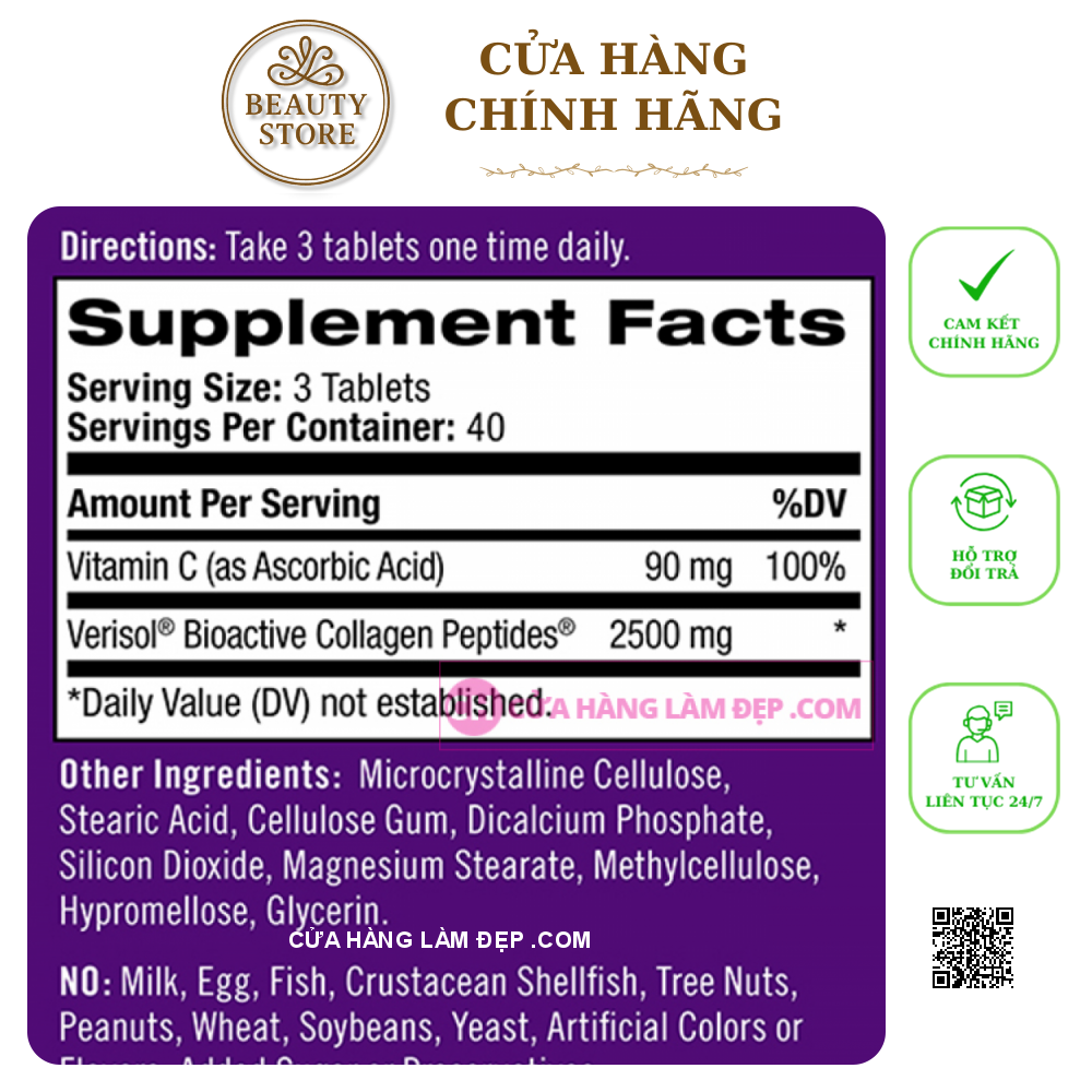 Viên Uống Natrol Collagen Skin Renewal 120 viên