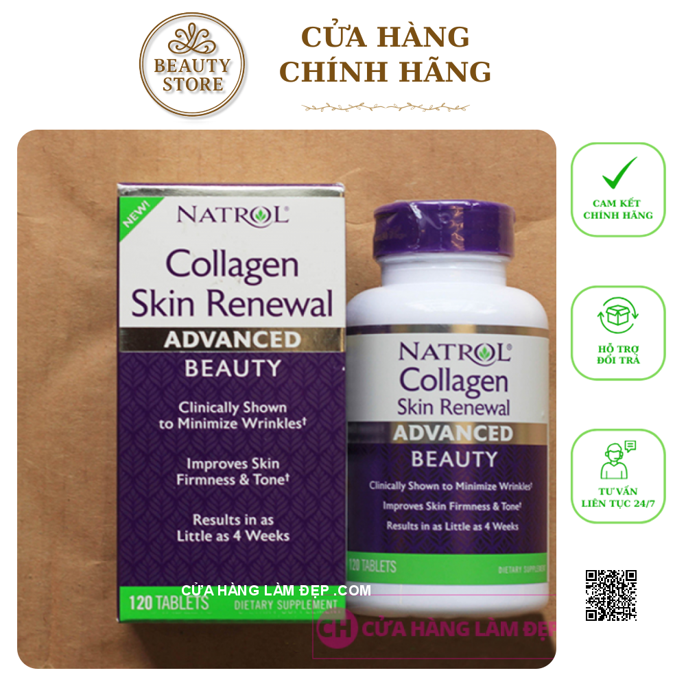 Viên Uống Natrol Collagen Skin Renewal 120 viên