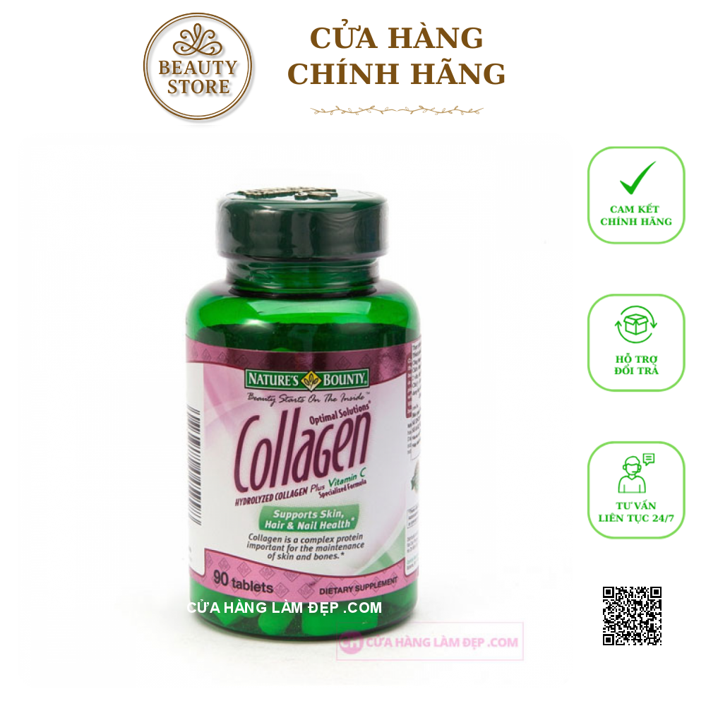 Viên Uống Nature's Bounty Hydrolyzed Collagen With Vitamin C