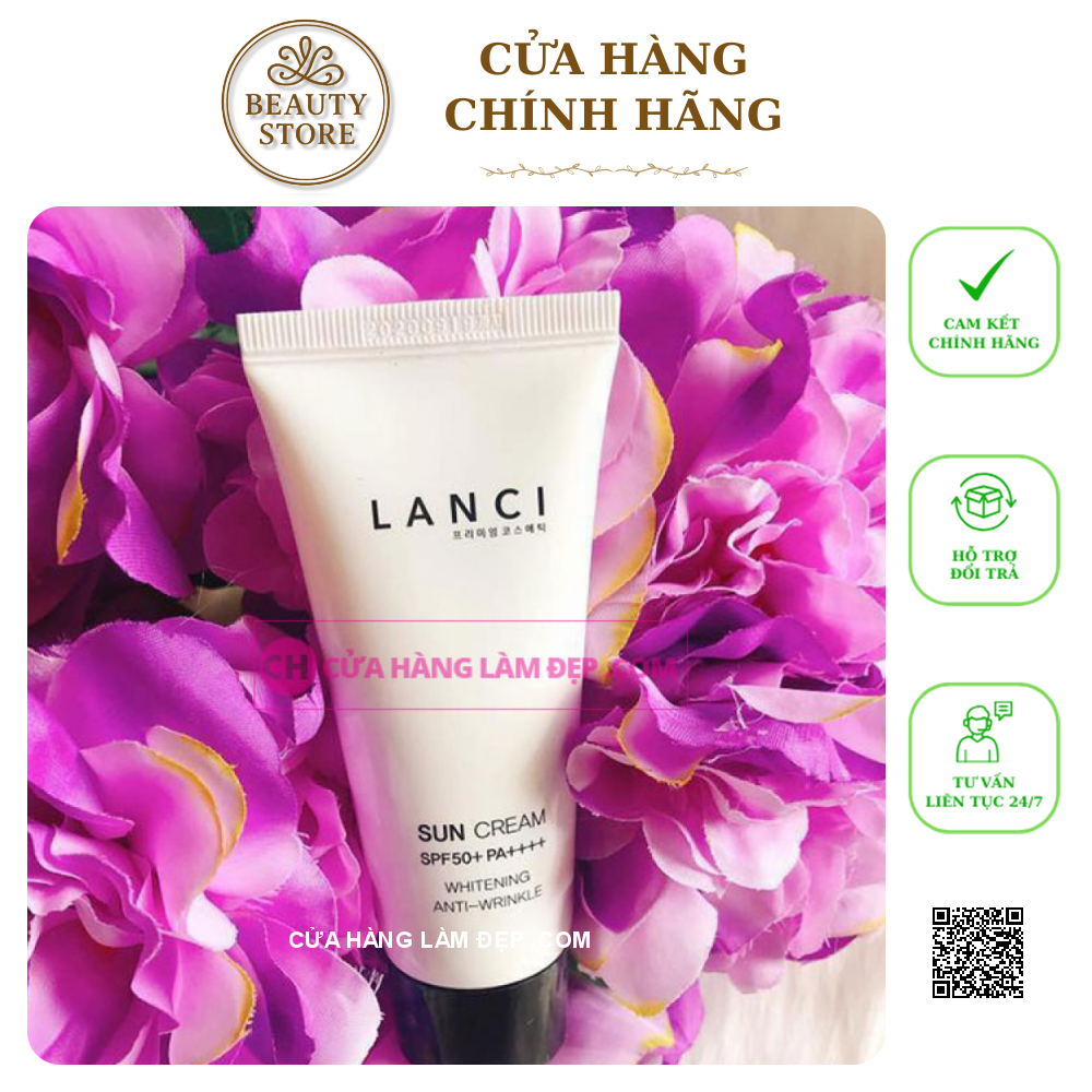 Kem hỗ trợ Hỗ Trợ Chống Nắng Bảo Vệ Da Lanci Sun Cream  SPF50+ PA++++ Whitening Anti-Wrinkle