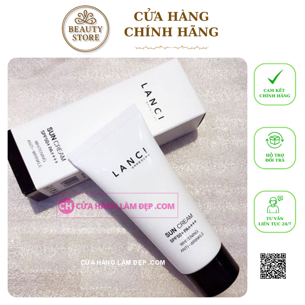 Kem hỗ trợ Hỗ Trợ Chống Nắng Bảo Vệ Da Lanci Sun Cream  SPF50+ PA++++ Whitening Anti-Wrinkle