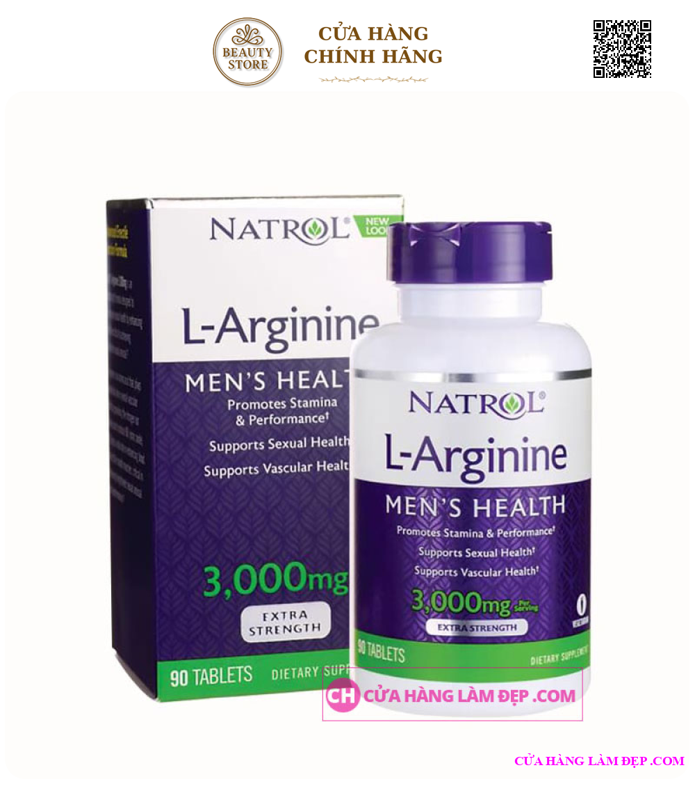 Viên Uống Cải Thiện Sinh Lý Phái Mạnh Natrol L-Arginine 3000mg