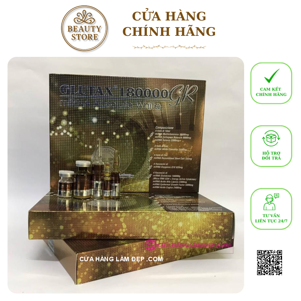 Set Truyền Trắng Da Glutax 180000 GR miRNA Absolute White của Ý (Italy)