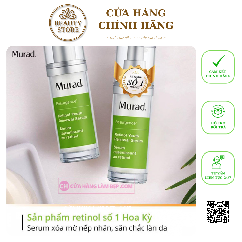 Tinh Chất Tái Tạo Và hỗ trợ trẻ hóa Da Murad Resurgence Retinol Youth Renewal Serum 30ml