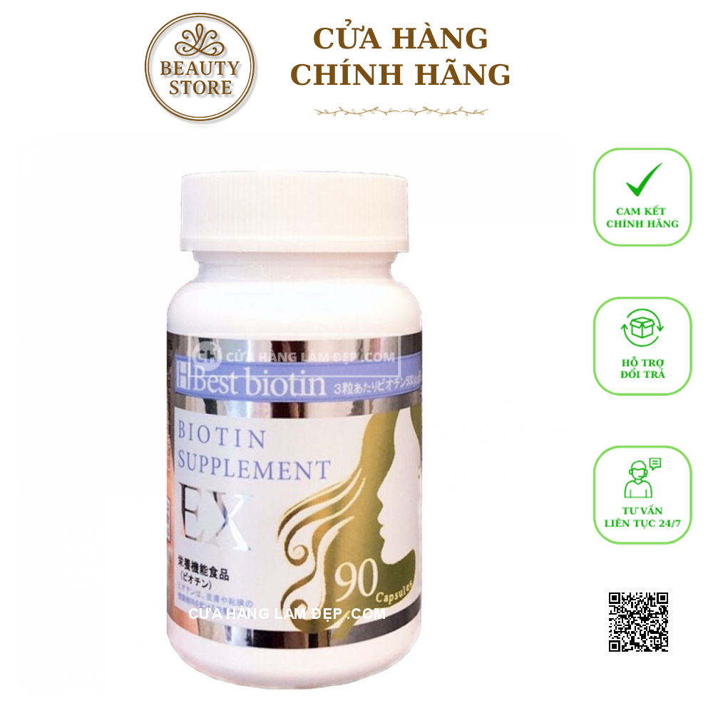 Viên Uống Mọc Tóc Best Biotin Supplement EX 90 Viên Nhật Bản