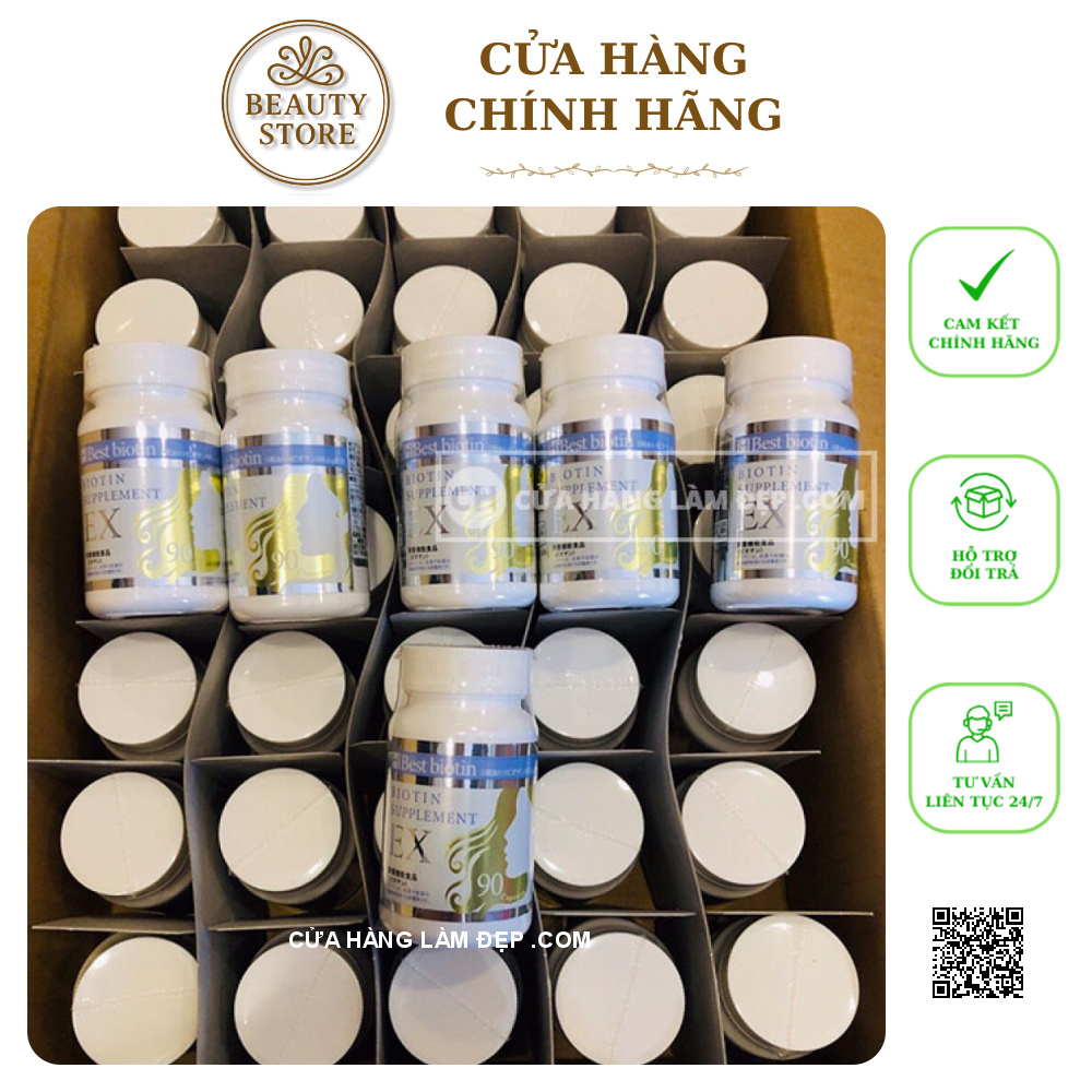 Viên Uống Mọc Tóc Best Biotin Supplement EX 90 Viên Nhật Bản