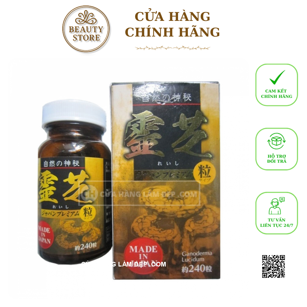 Nấm Linh Chi Đen Cô Đặc Nhật Bản hộp 240 viên