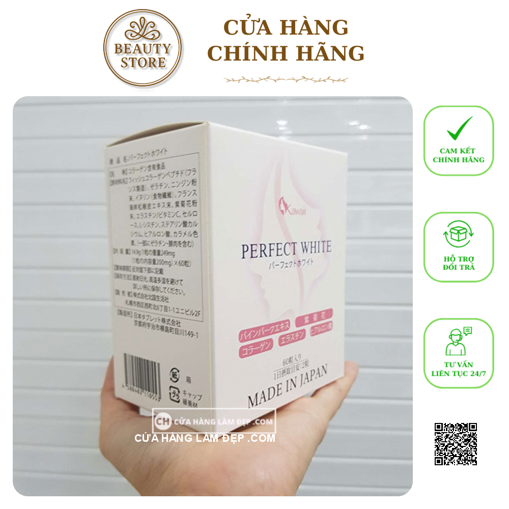 Viên Uống Làm Trắng Da, Hỗ Trợ Ngừa Lão Hóa Perfect White Nhật Bản