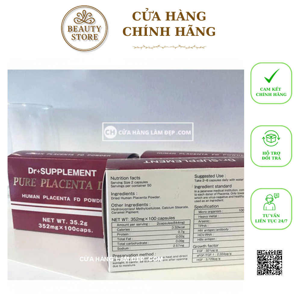 Viên Uống Tinh Chất Tinh chất Pure Placenta D.R (100 Viên X 352 Mg) Nhật Bản
