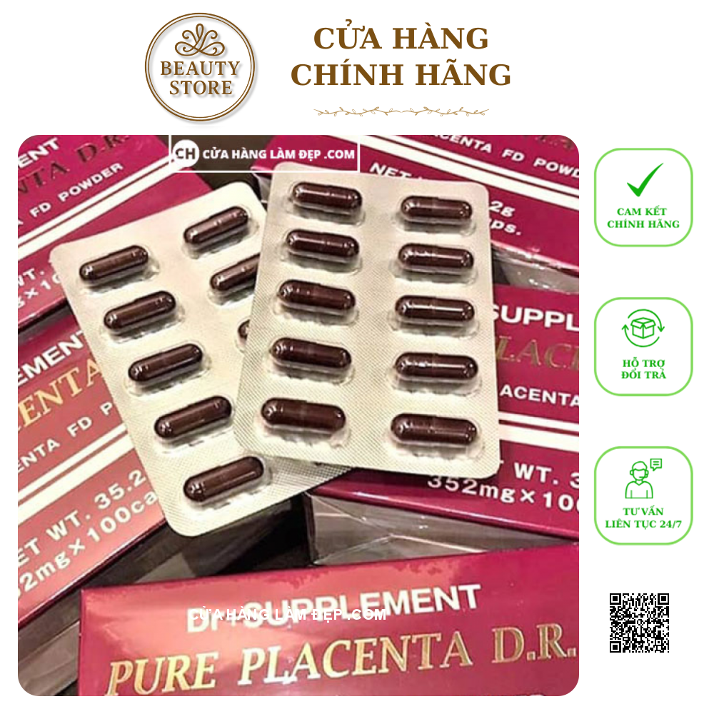 Viên Uống Tinh Chất Tinh chất Pure Placenta D.R (100 Viên X 352 Mg) Nhật Bản