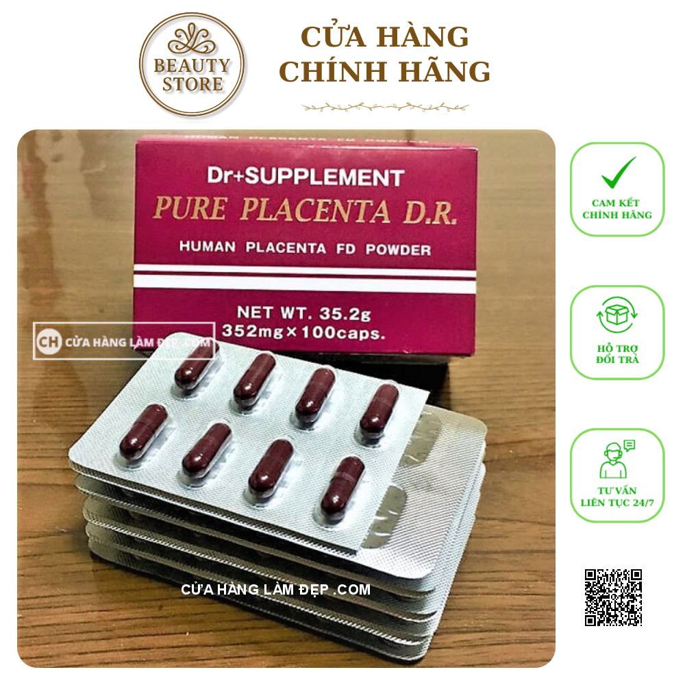 Viên Uống Tinh Chất Tinh chất Pure Placenta D.R (100 Viên X 352 Mg) Nhật Bản