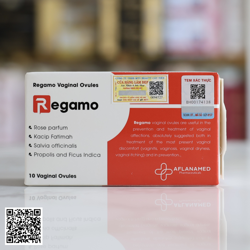 Viên Đặt Phụ Khoa Regamo Vaginal Ovules Từ Italia Hộp 10 Viên 