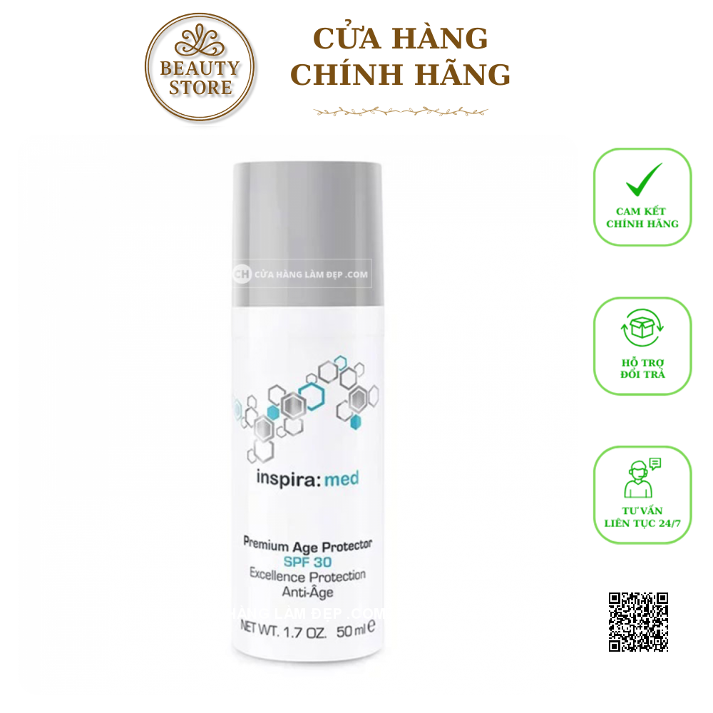 Kem Trắng Da hỗ trợ Hỗ Trợ Chống Nắng Inspira Premium Age Protector SPF 30