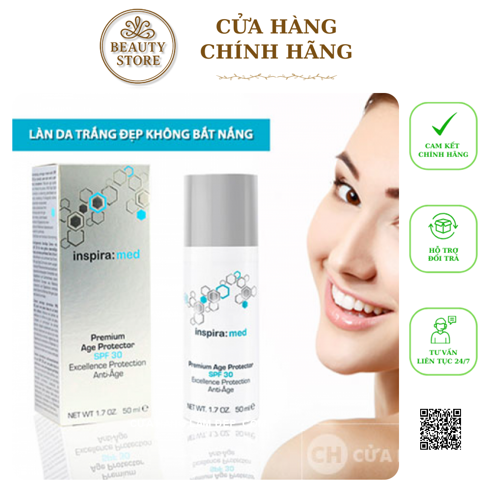 Kem Trắng Da hỗ trợ Hỗ Trợ Chống Nắng Inspira Premium Age Protector SPF 30