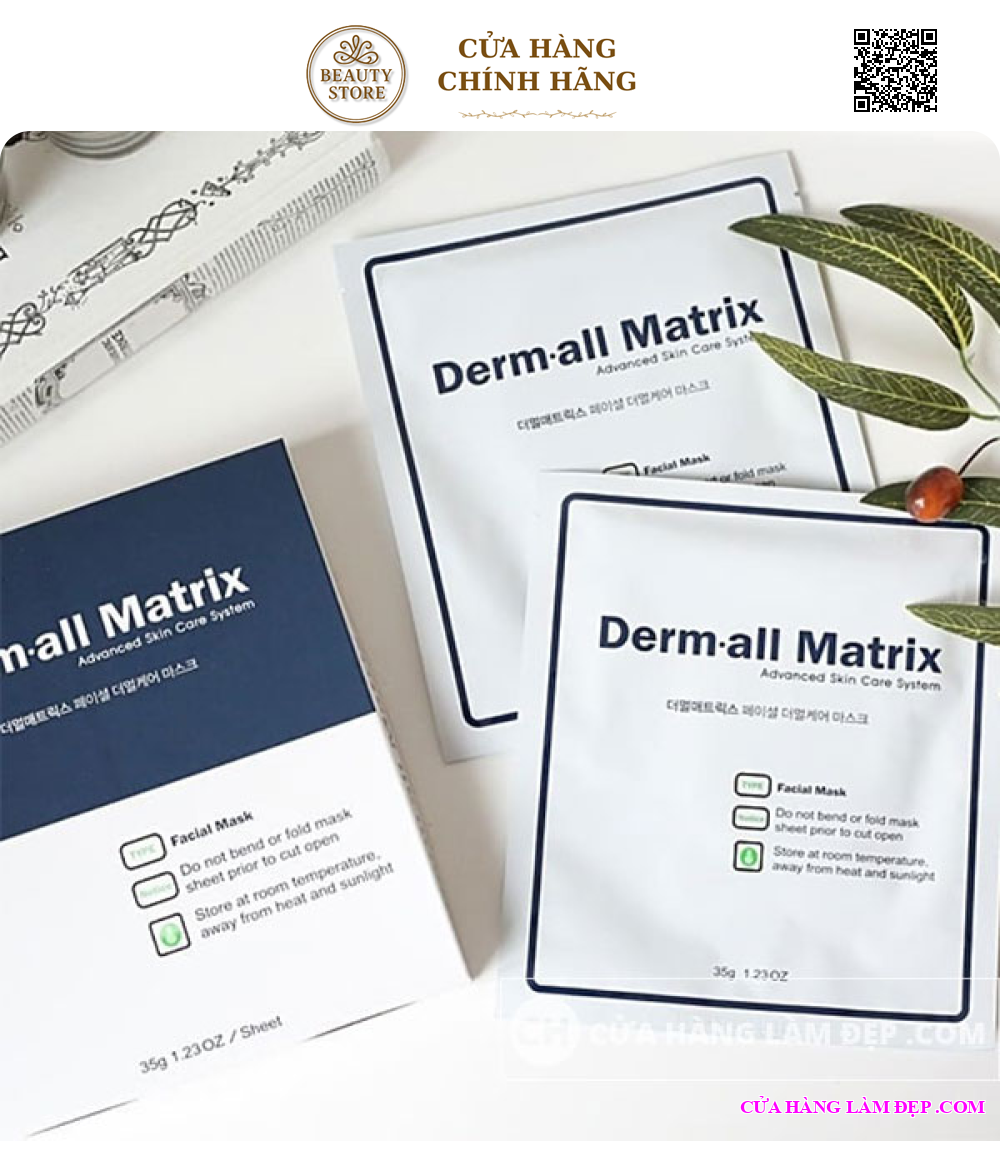 Mặt Nạ Trắng Da Hỗ Trợ Ngừa Lão Hóa Derm-All Matrix Mask Hàn Quốc