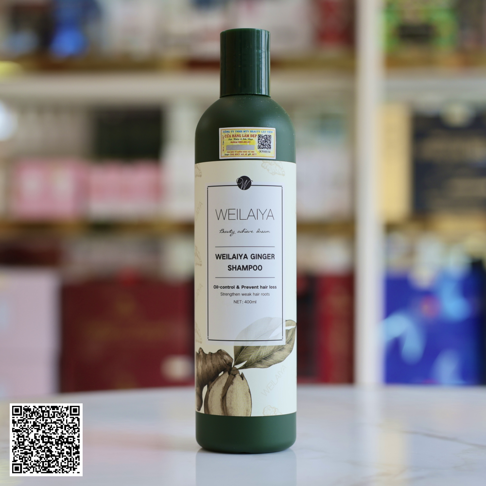Bộ Dầu Gội Xả Weilaiya Hair Strength Conditioner & Shampoo Chiết Xuất Gừng Dành Cho Tóc Dầu, Bết Dính 400ml x 250ml Từ Hồng Kông