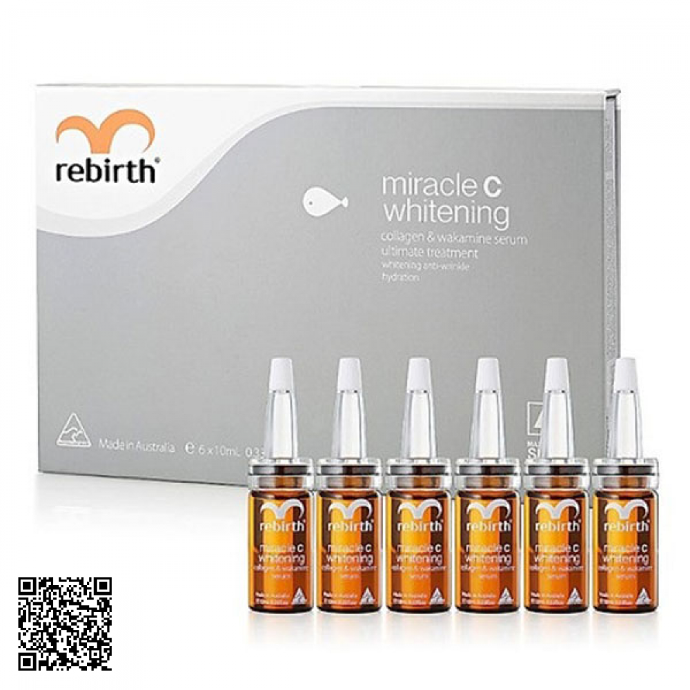 Bộ 6 Ống Serum Tế Bào Dưỡng Trắng Da Rebirth Miracle C Whitening - RM12
