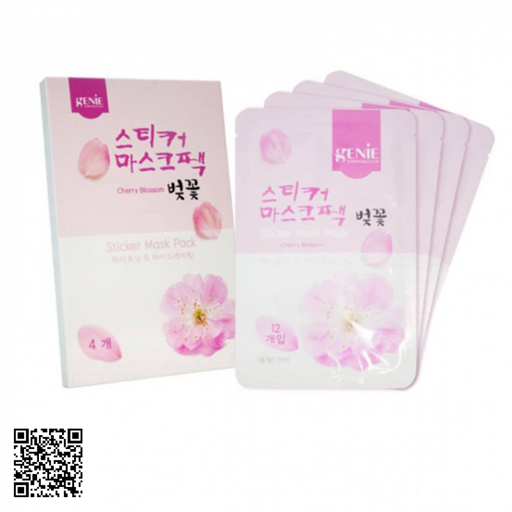 Mask Hoa Đào Tươi Genie 4 gói