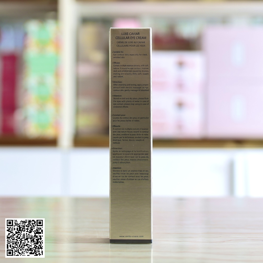 Kem Dưỡng Da Vùng Mắt Vento Vivere Switzerland Luxe Caviar Cellular Eye Cream 20gr