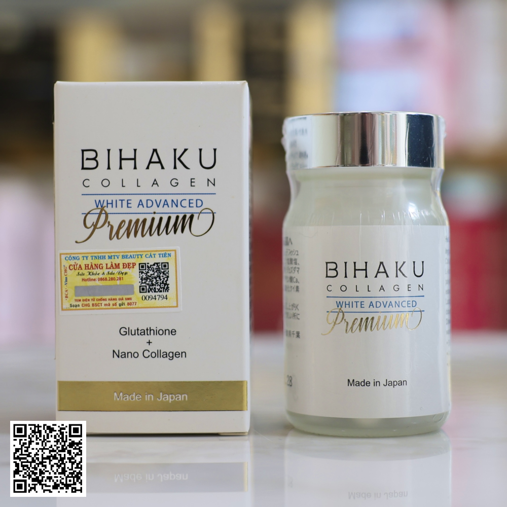 Viên Uống Hỗ Trợ Trắng Da Bihaku Collagen Premium Nhật Bản 30 Viên